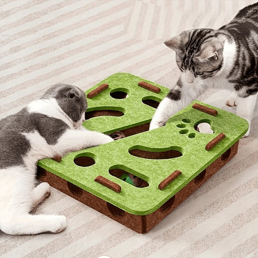 Interactive Cat Puzzle Toy With Maze Tunnel And Bell Ball