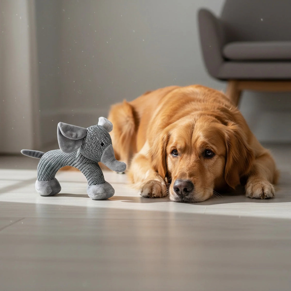 Interactive Squeak Puppy Plush Linen Dog Toy