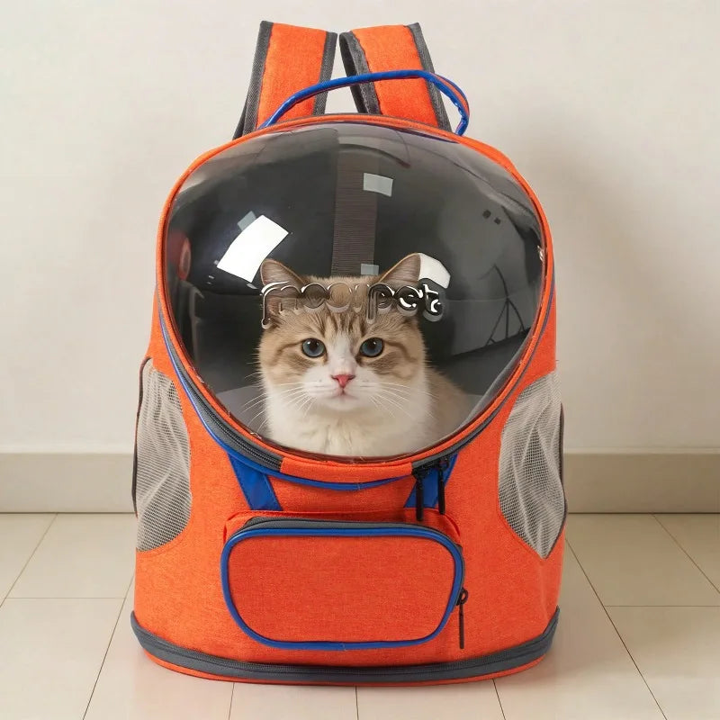 Cat Backpack Carrier, Foldable, Breathable & Transparent, Suitable For Cats And Dogs, Portable Travel Bag With Zipper, Essential Pet Bag/Pet Backpack/Pet Gift For Outdoor Travel