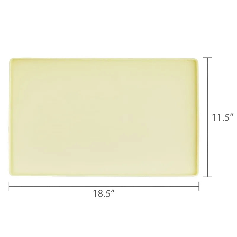Medium Silicone Pet Feeding Mat, Beige, 19" x 12"，Raised edge design helps contain food and water.