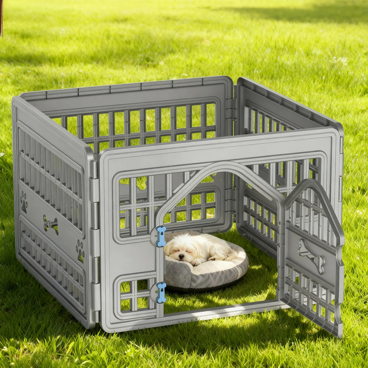 4 Panel Plastic Pet Playpen For Indoor Outdoor Pets
