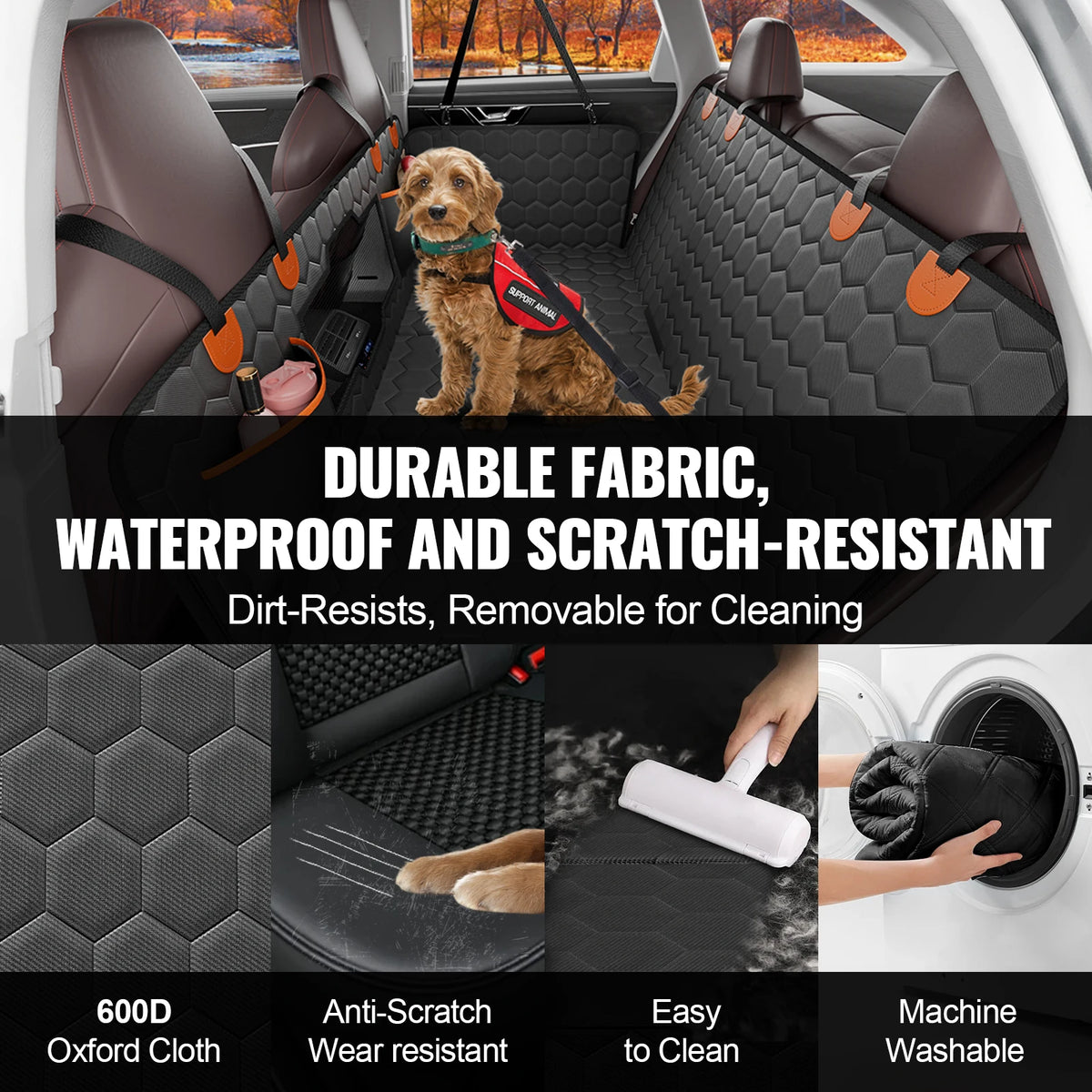 SucceBuy Back Seat Extender Dog Car Seat Cover With Window