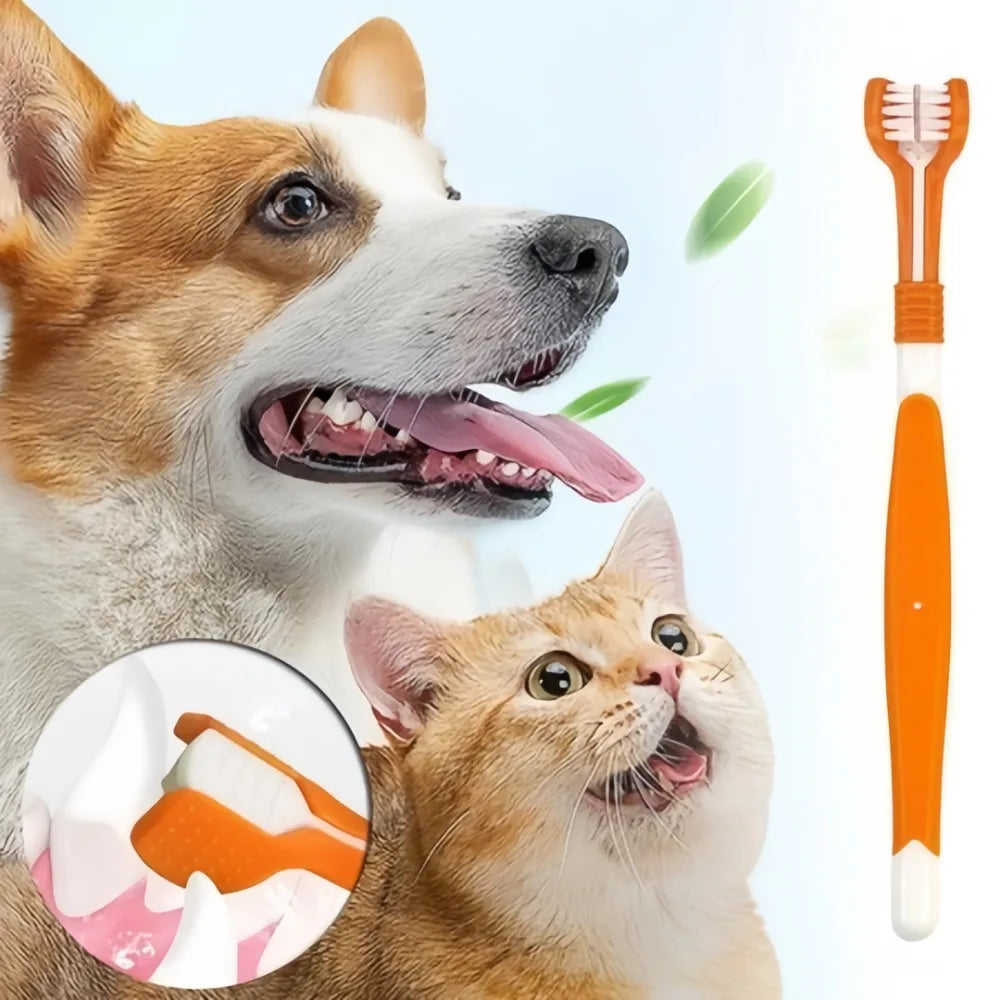 3-Sided Pet Toothbrush For Dogs And Cats Dental Care