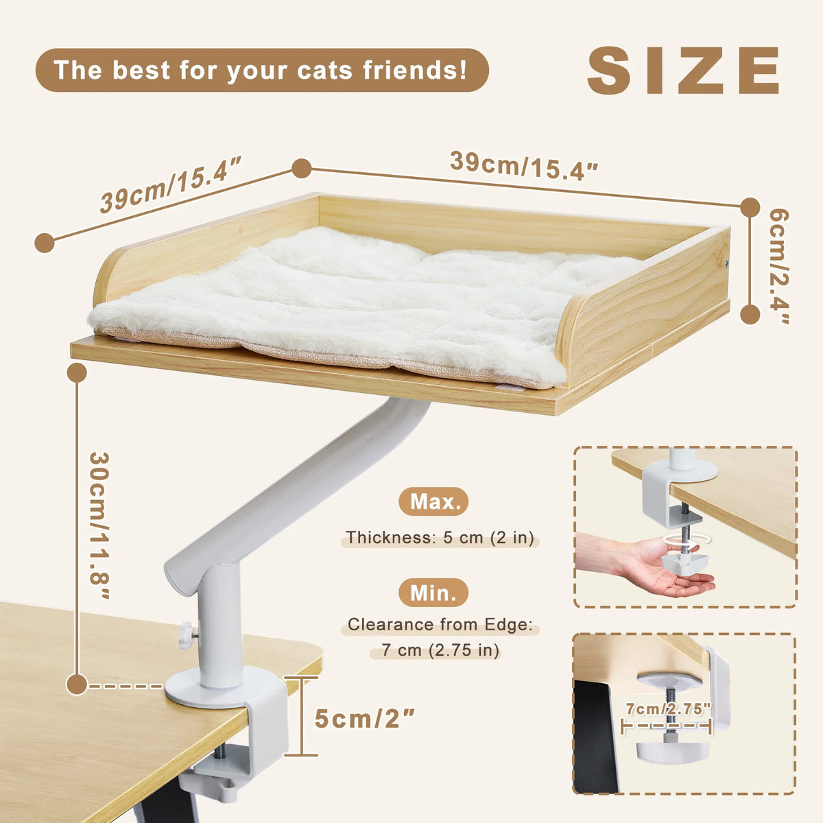 PAWZ Road Cat Desk Bed 360-Degree Rotatable Stand