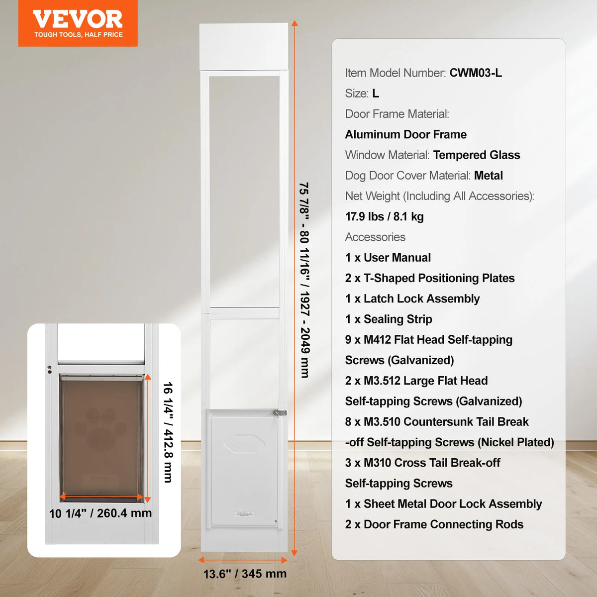 SucceBuy Dog Door For Sliding Glass Doors