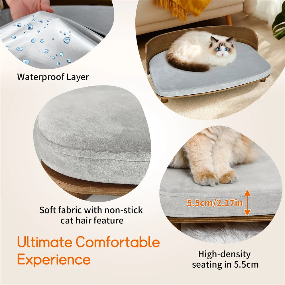 BORWART Elevated Wood Pet Sofa For Small Dogs And Cats