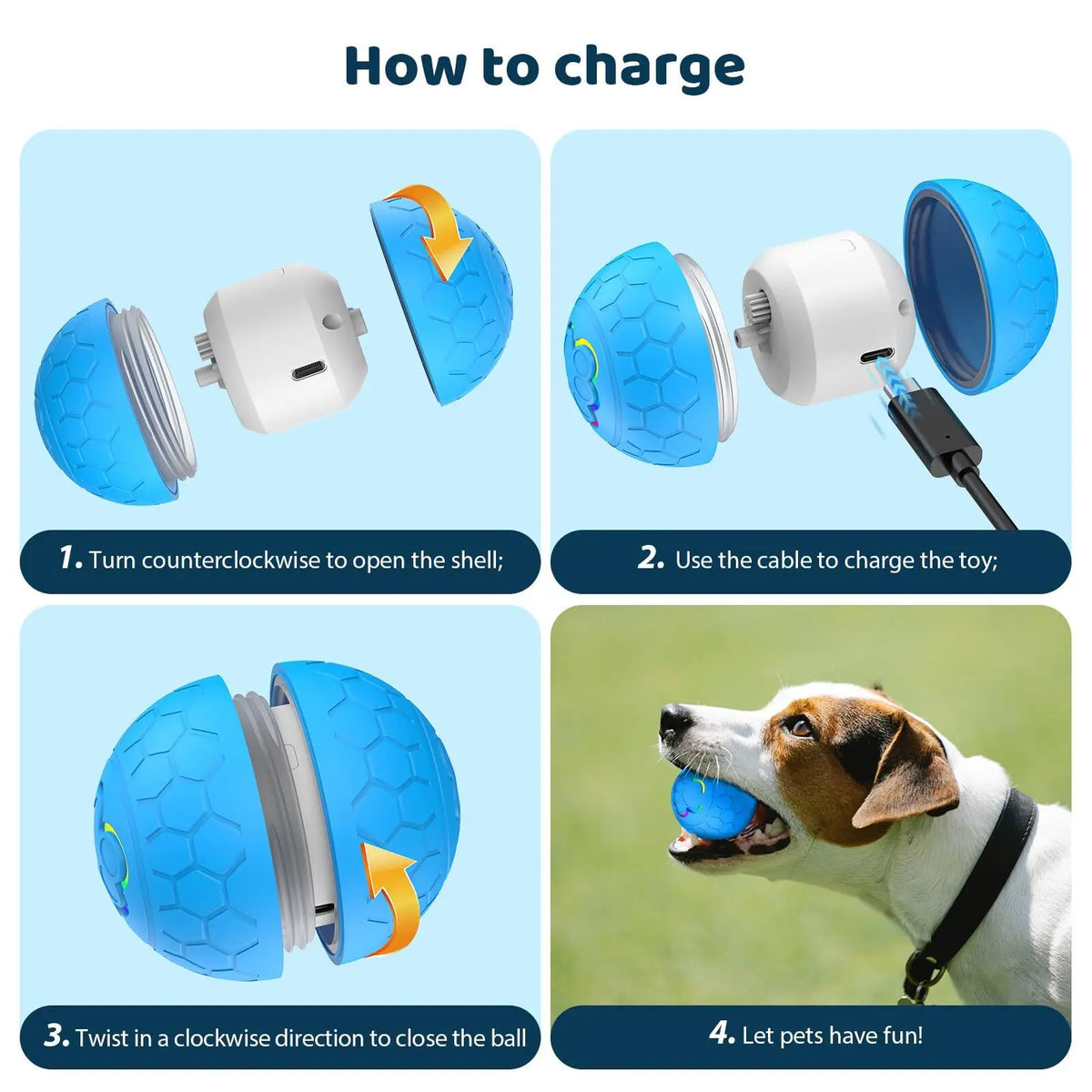 Automatic Bouncing Electronic Dog Toy Ball With Interactive Lights
