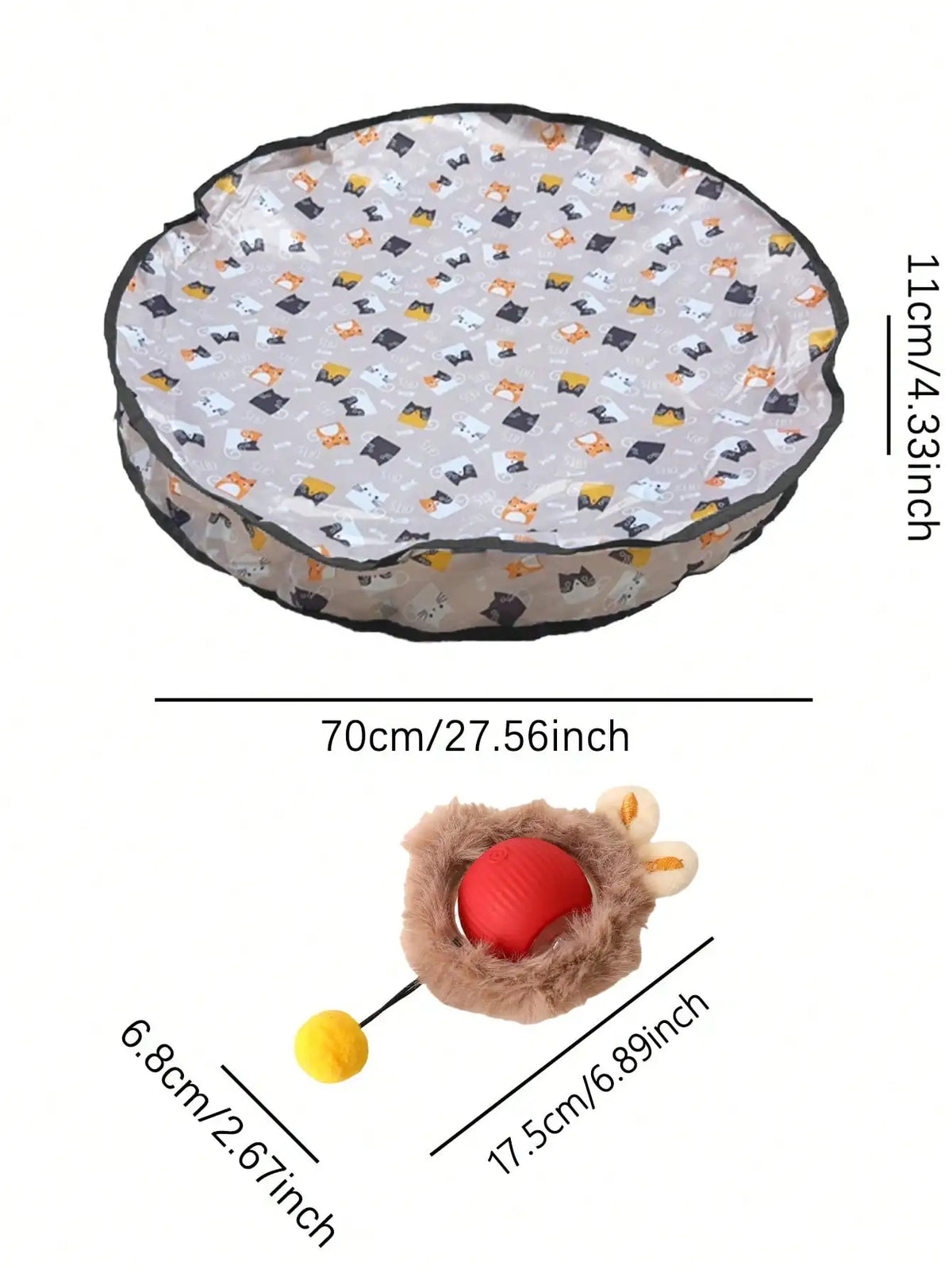 Electric Cat Hunting Toy Set With Light Ball USB Rechargeable