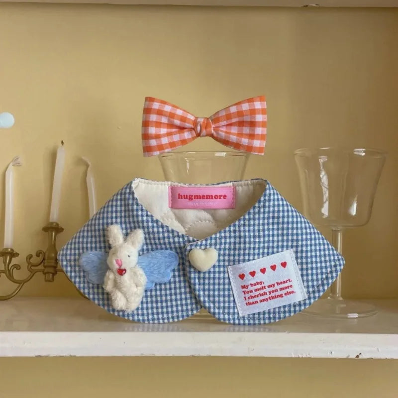 Joaninpet Plaid Rabbit Cape And Pet Scarf For Dogs