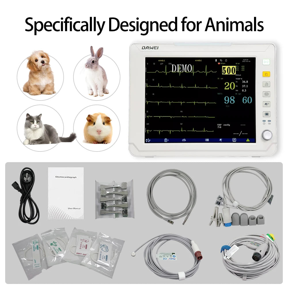 DAWEI Portable Veterinary Monitor 6 Parameter