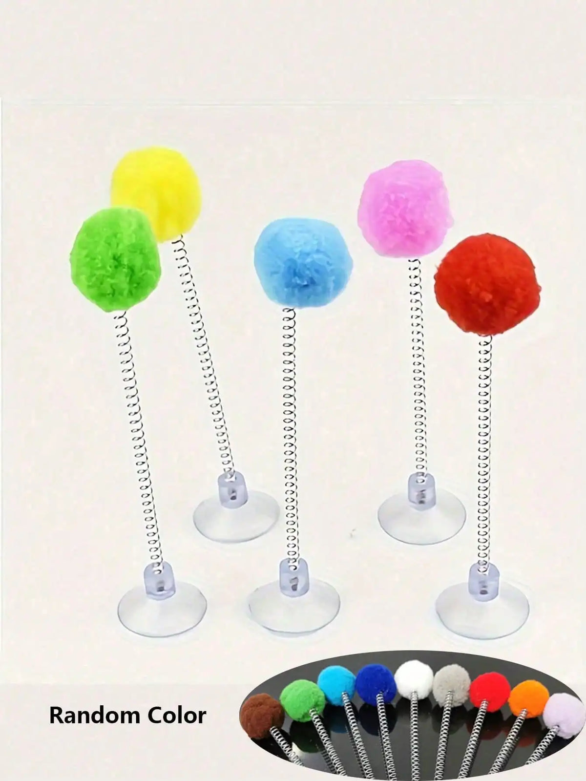 Interactive Cat Toys With Plush Ball Teaser Wand Suction Cup