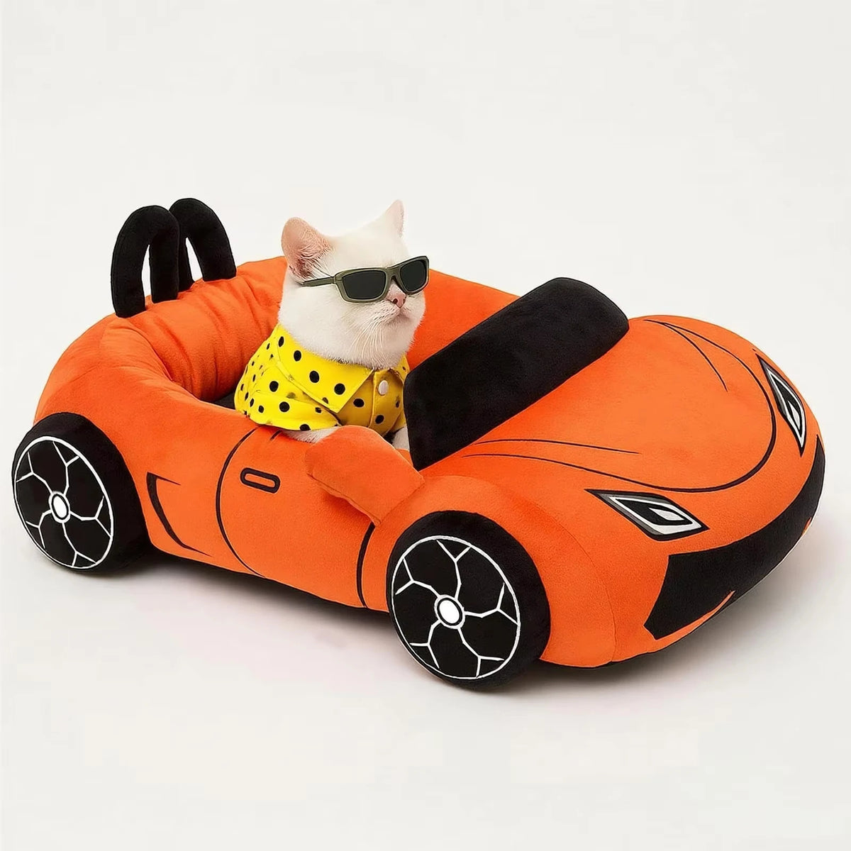 CWV Soft Cozy Coral Fleece Supercar Pet Bed With Pillow