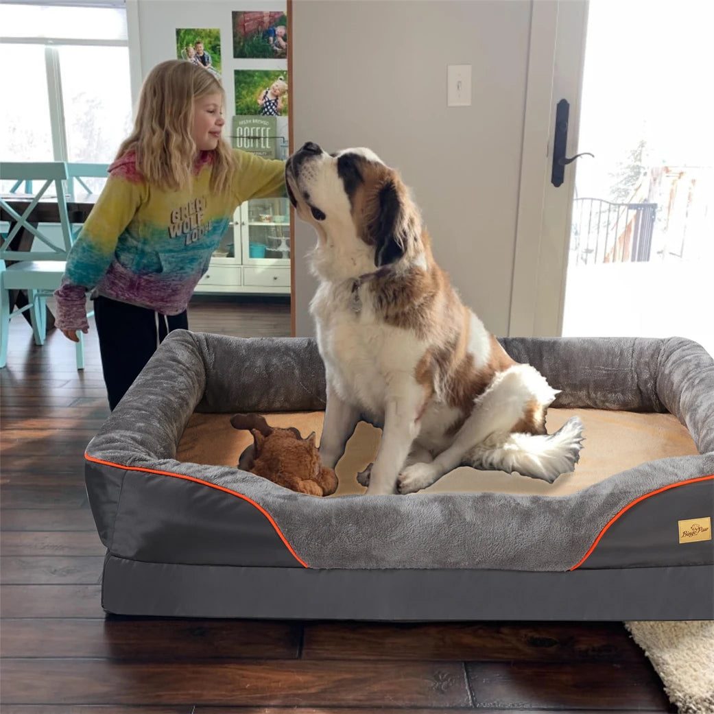Borwart Orthopedic Dog Bed With Memory Foam Removable Cover