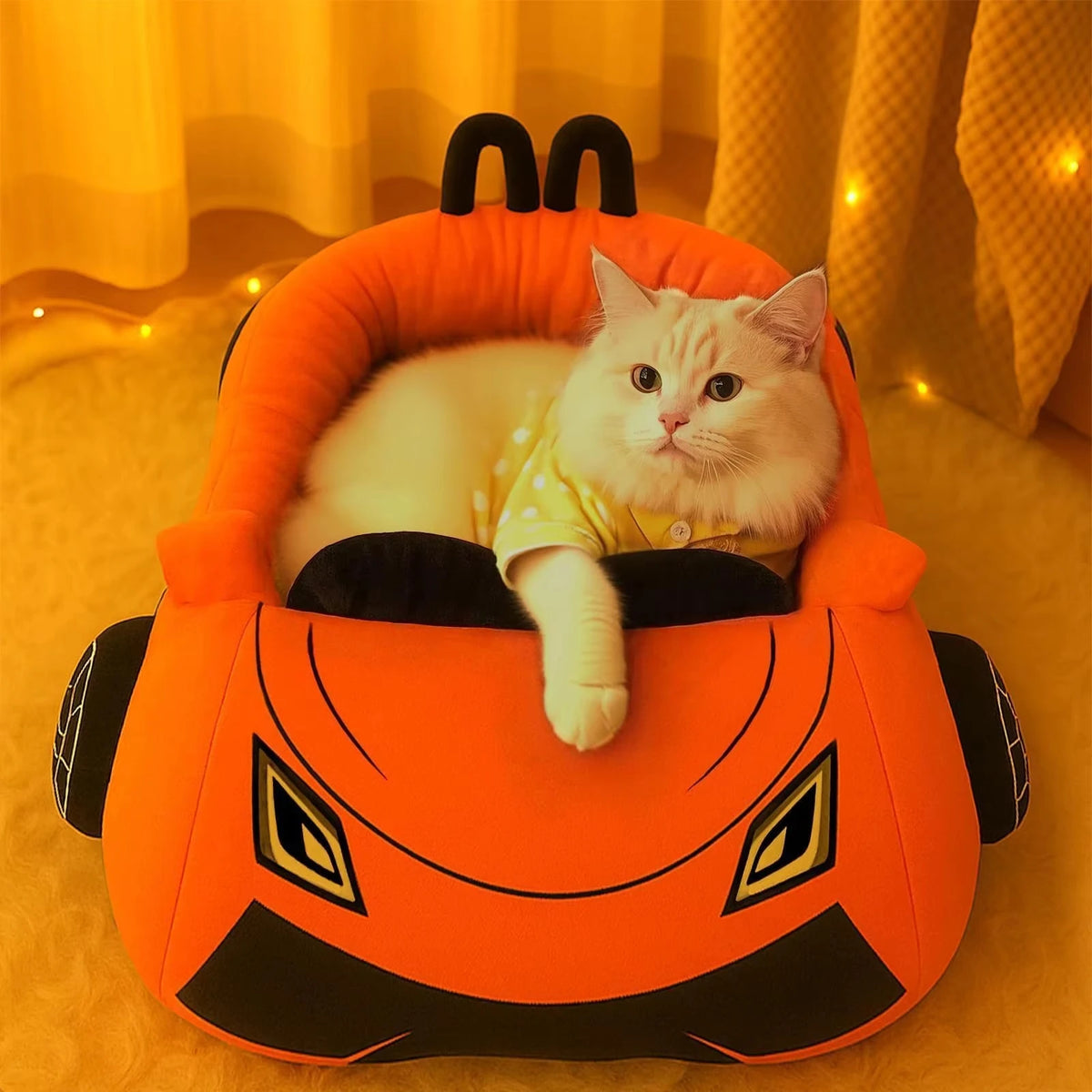 CWV Soft Cozy Coral Fleece Supercar Pet Bed With Pillow