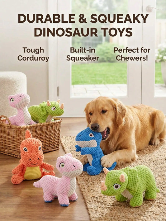 Interactive Dinosaur Squeaky Dog Toy With Bb Sound