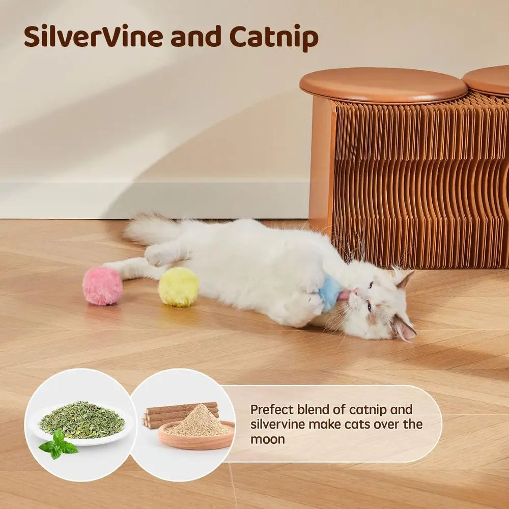 Chirping Cat Toys Balls with SilverVine Catnip, Upgraded, 3 Pack Interactive Cat Kicker, 3 Animal Sounds, Kitten Catnip Exercise