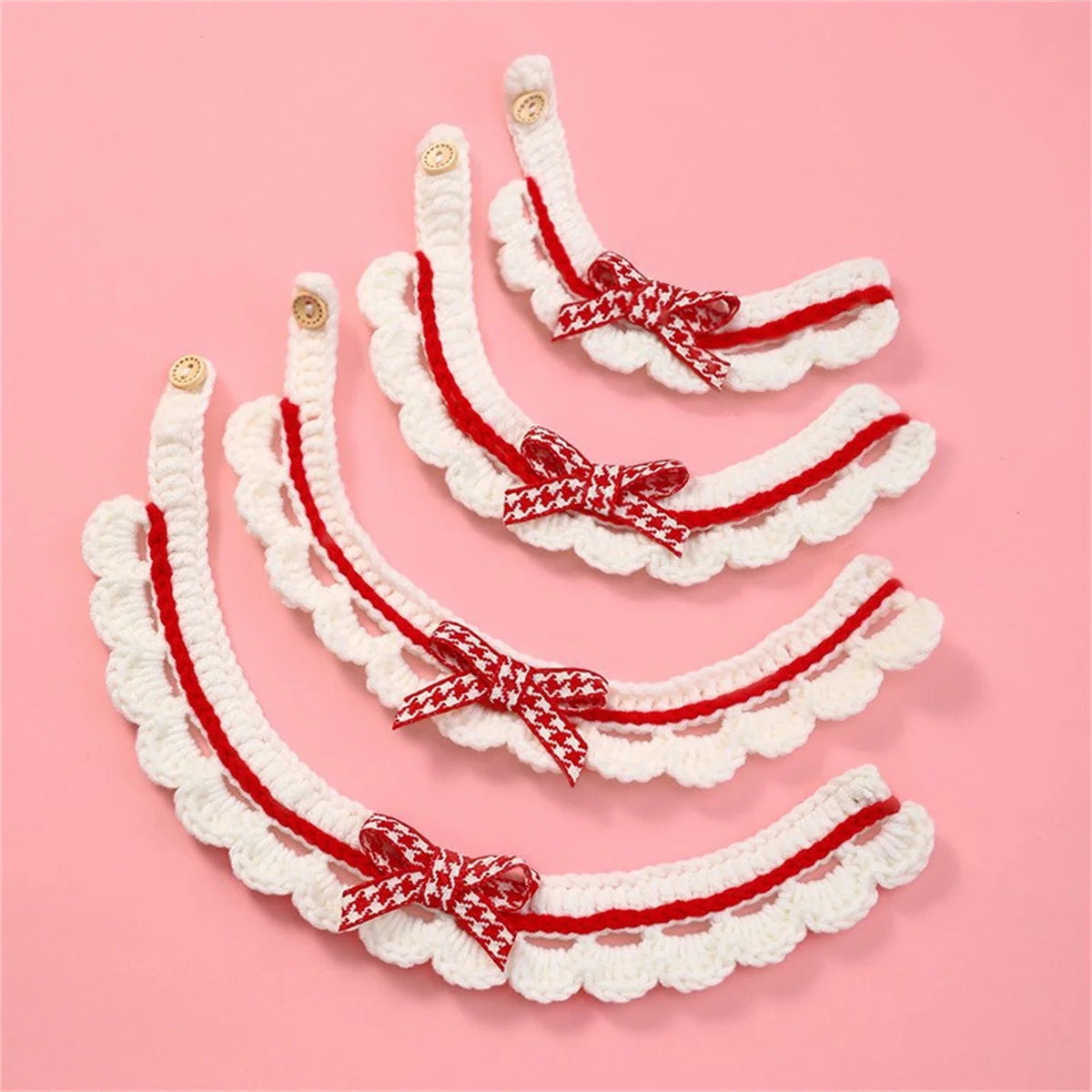 Cute Bow Knot Hand-Knitted Pet Collar For Dogs Cats