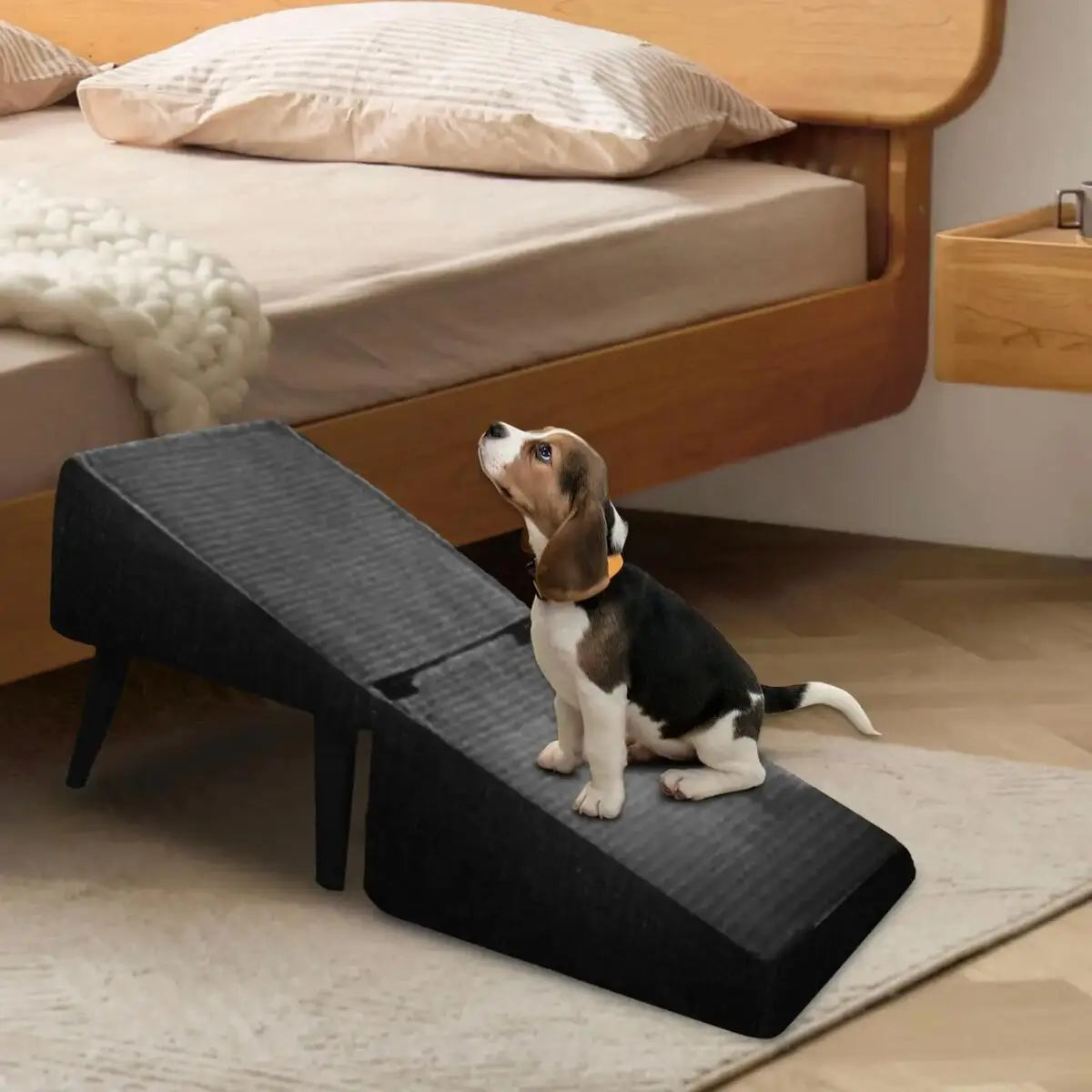 Foldable Wooden Dog Ramp And 2 In 1 Pet Steps
