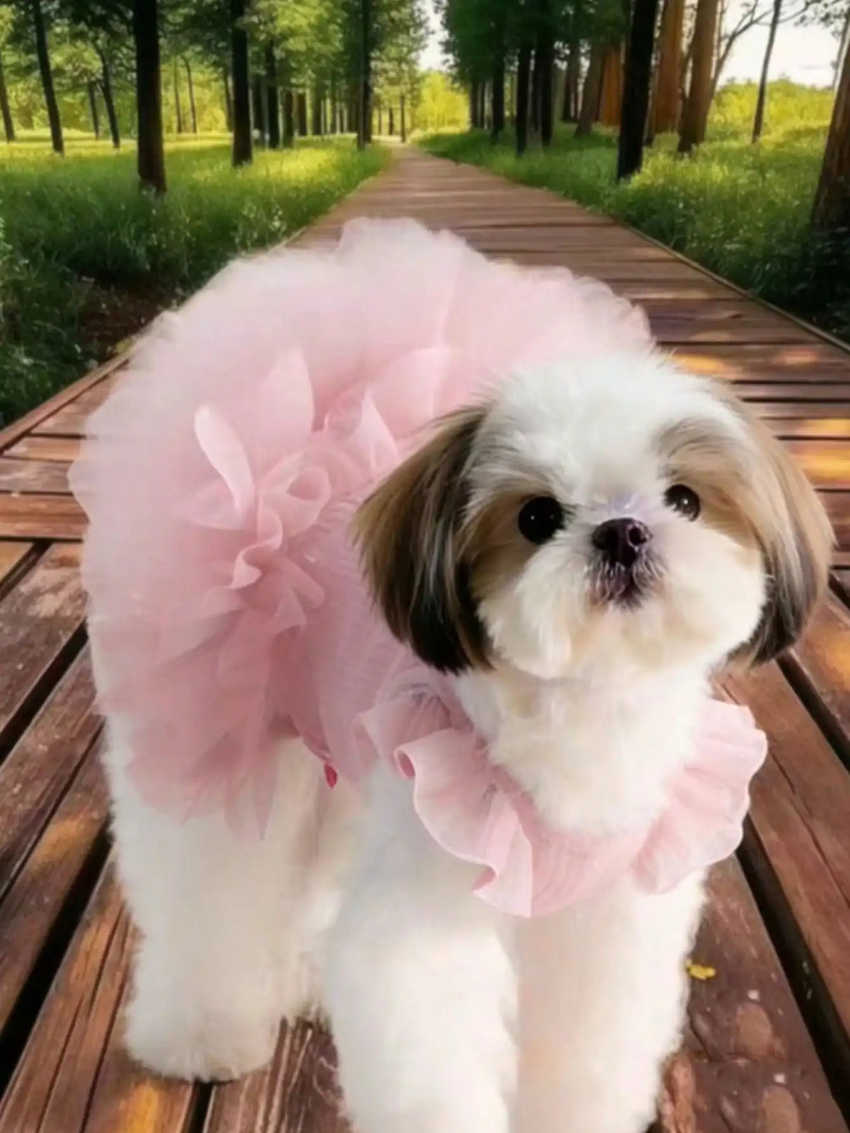Ruffled Sleeve Princess Dress For Small Pet Dogs And Cats