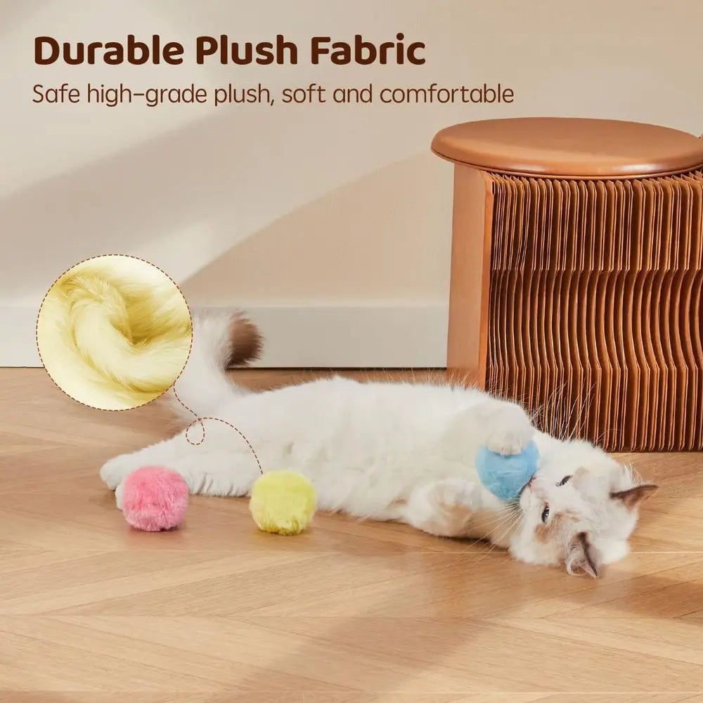 Chirping Cat Toys Balls with SilverVine Catnip, Upgraded, 3 Pack Interactive Cat Kicker, 3 Animal Sounds, Kitten Catnip Exercise
