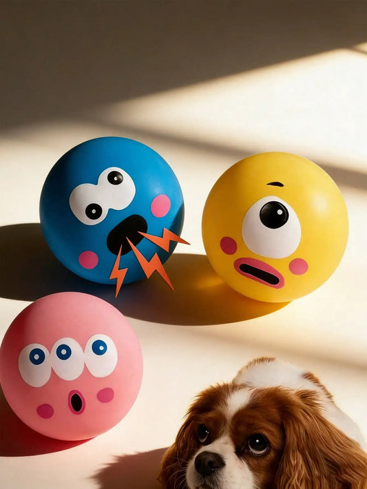 Squeaky Rubber Dog Toy With Big Eyes For Small Dogs