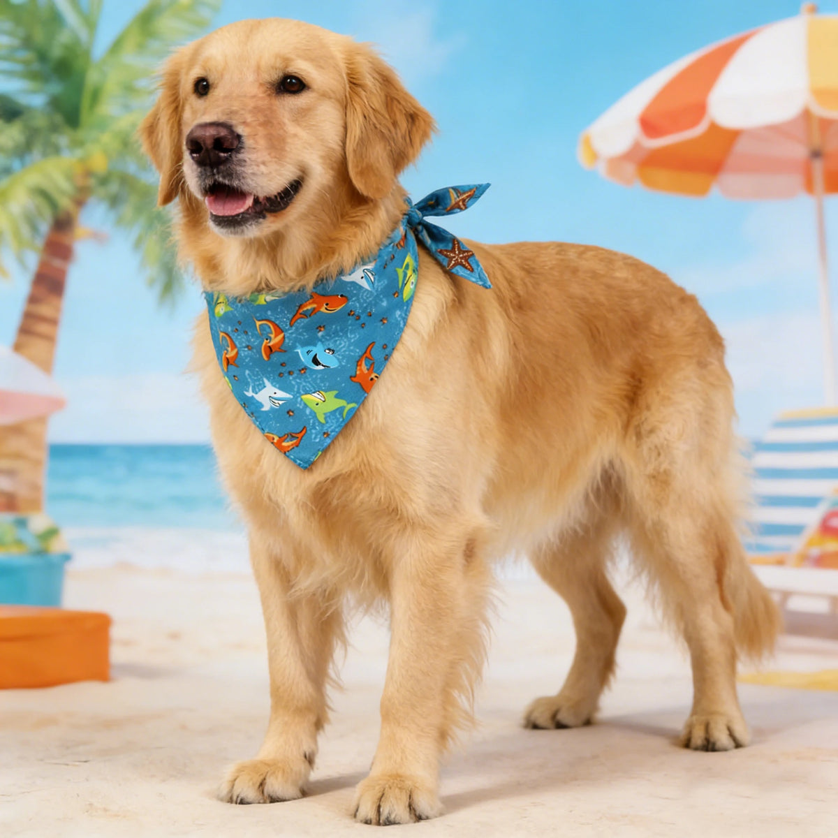 Soft Washable Floral Dog Bandana And Adjustable Pet Scarf