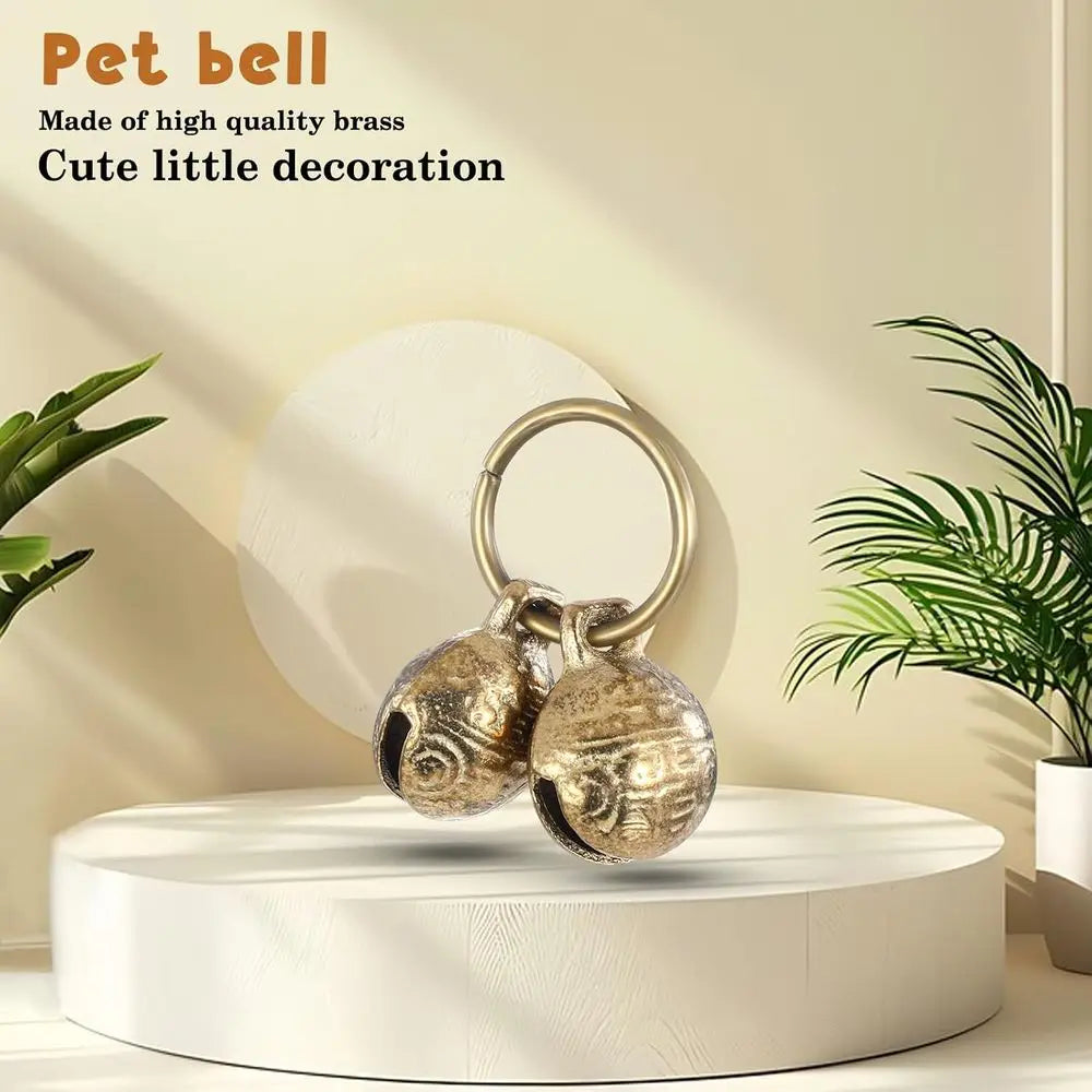 Copper Dog Collar, 4 PCS Brass Dog Extra Loud Collar or Pet Tracking Anti Lost Training Pets Pendant Accessories Anti Theft for