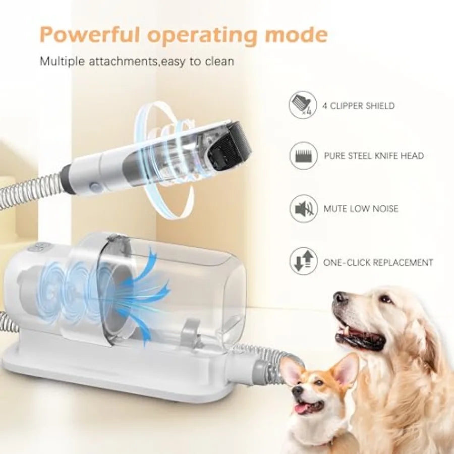 Pet Grooming Vacuum Kit Low Noise Hair Removal 5 Tools