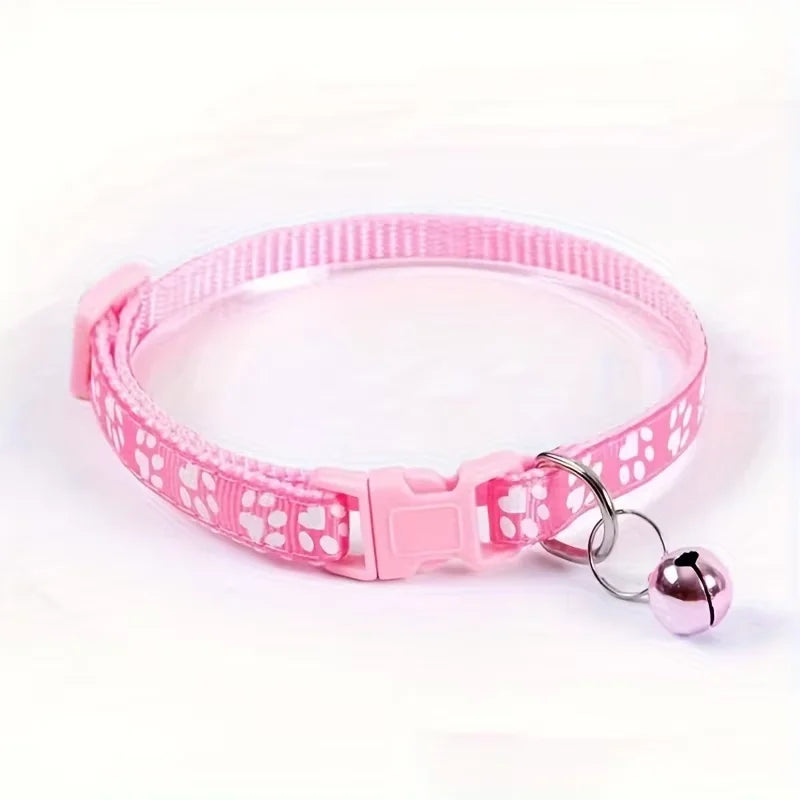Colorful Pattern Cat Collar With Bell Adjustable