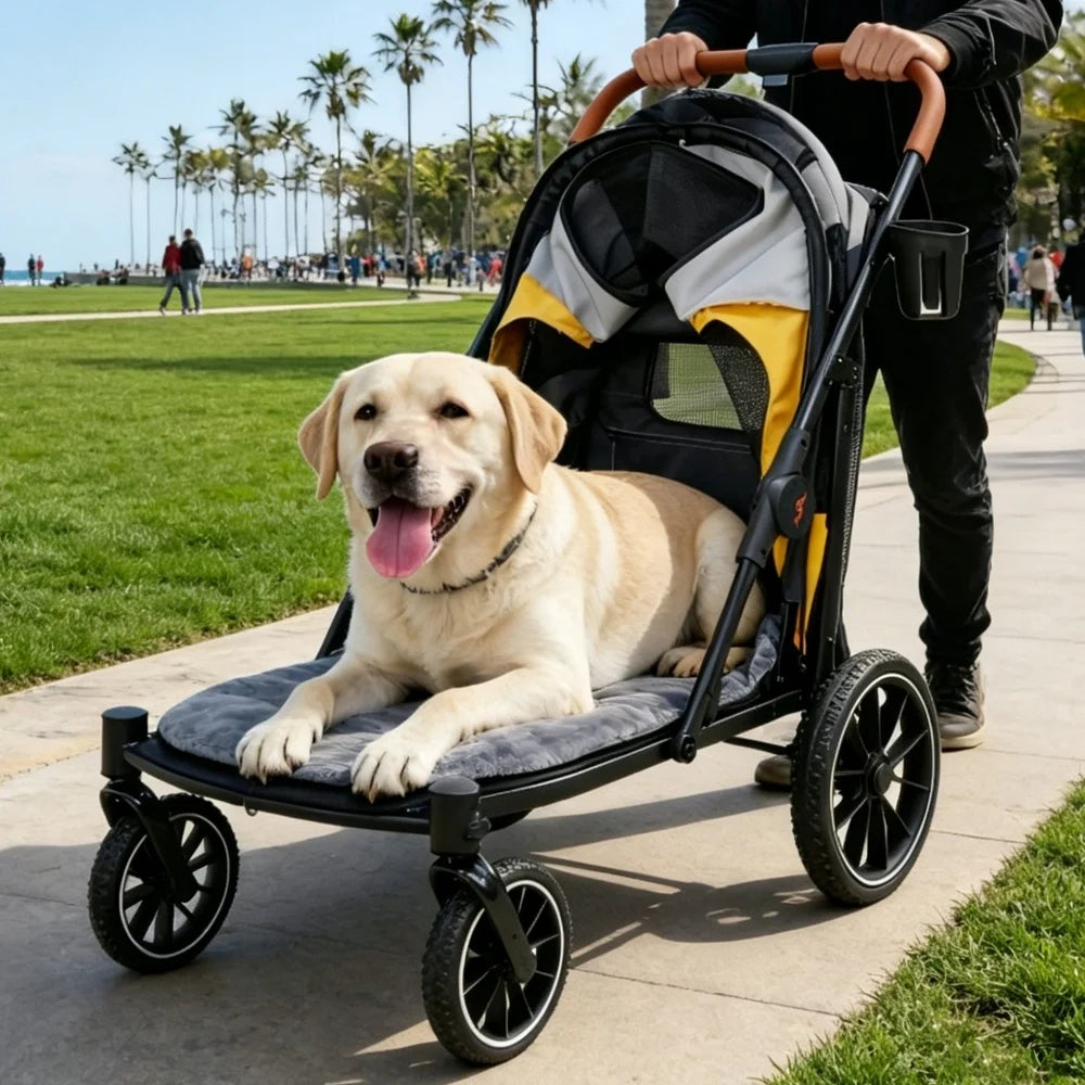 Foldable Pet Stroller For Dogs And Cats Up To 42kg