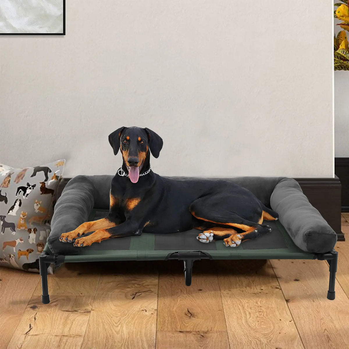 BINGOPAW Indoor Outdoor Elevated Pet Bed With Detachable Bolster Cooling