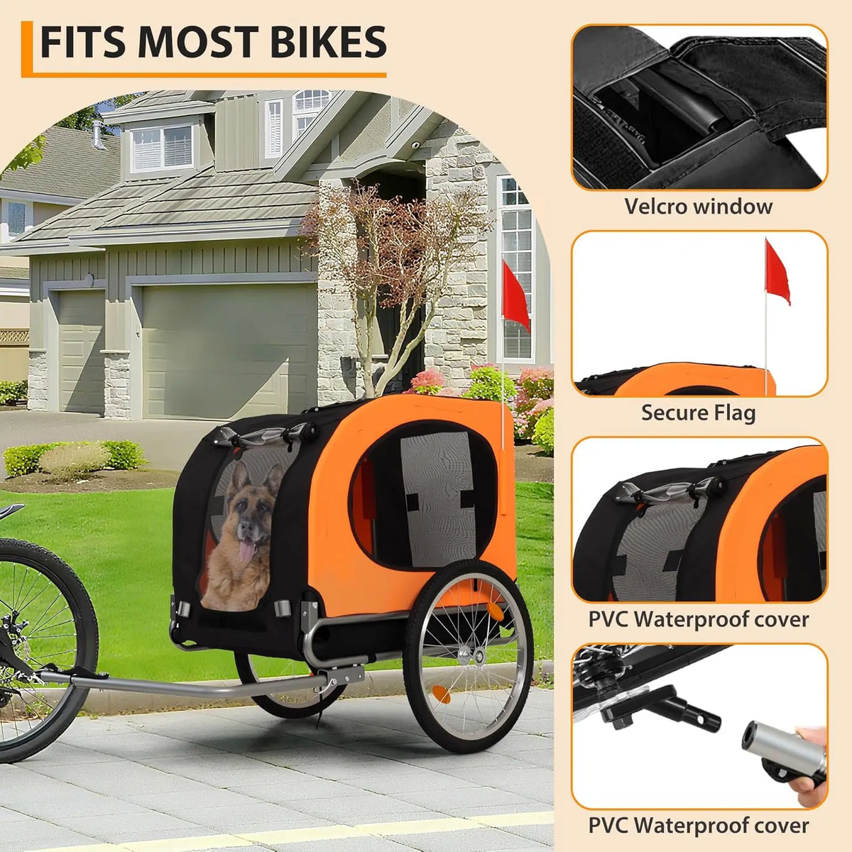 TWISTER.CK Dog Bike Trailer with Quick Release Wheels