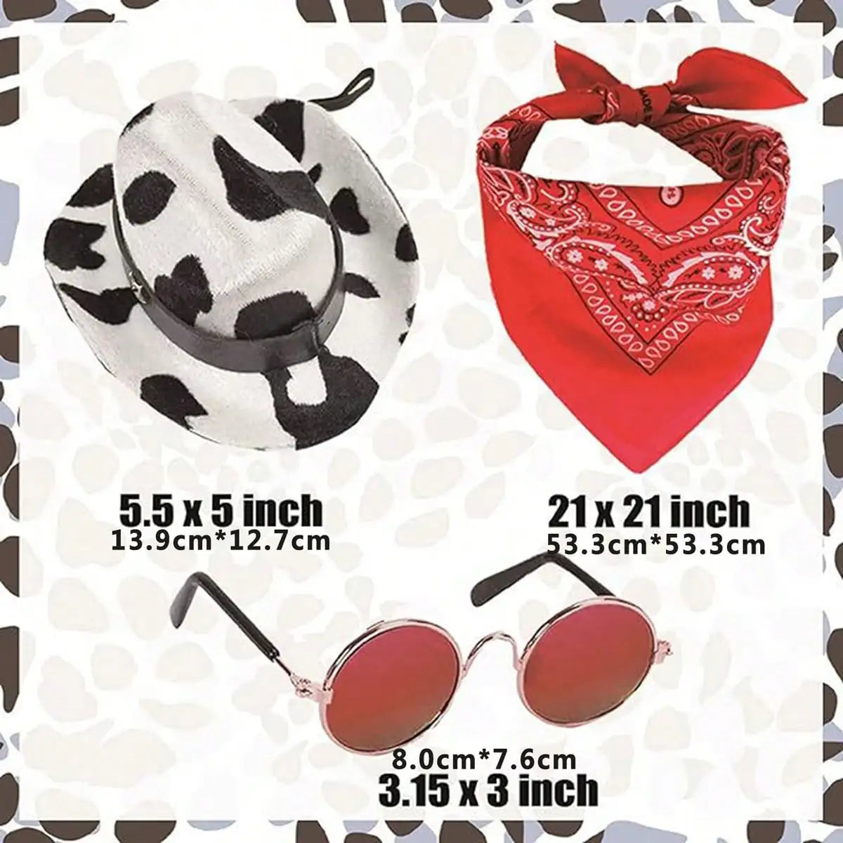 Dog Cowgirl Costume Pet Halloween Costumes Western Hat Bandana And Glasses Set For Dogs Cats