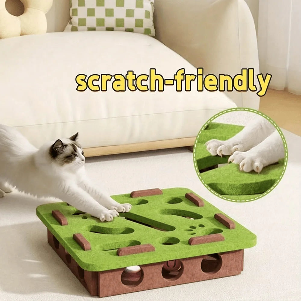 Interactive Cat Puzzle Toy With Maze Tunnel And Bell Ball