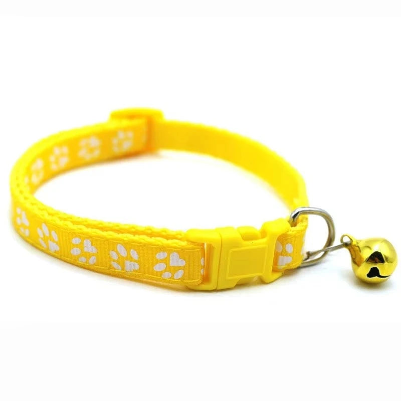 Colorful Pattern Cat Collar With Bell Adjustable