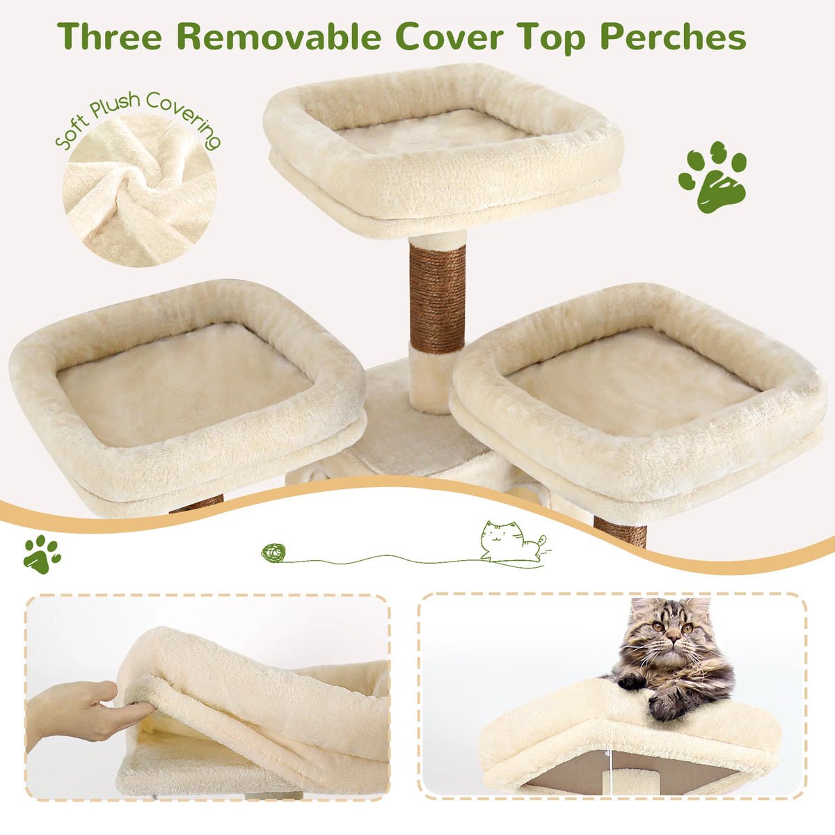 Globlazer 83" Big Cat Tree Tower for 4+ Multiple Large Cats Multi-Level Cat Climbing Activity Center with Sisal Scratching Posts 2 Condos 2 Hammocks 3 Perches Hanging Toys