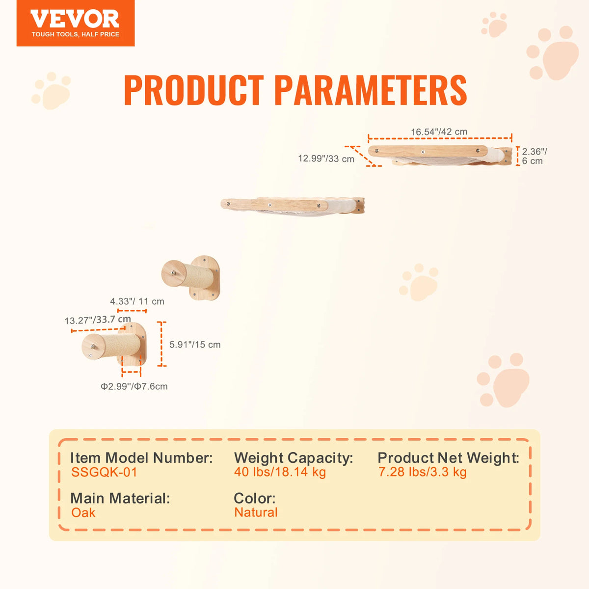 SucceBuy Wall Mounted Cat Shelves Cat Tree