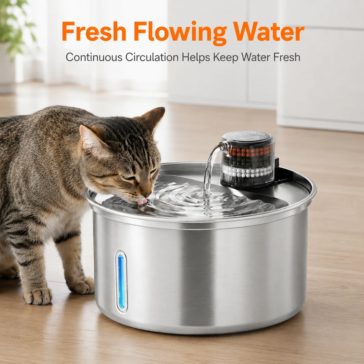 Automatic Stainless Steel Pet Water Fountain for Cats and Dogs